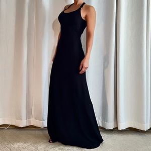 FREAKS Long Dress Black with Silver decoration. Small. Length 54”